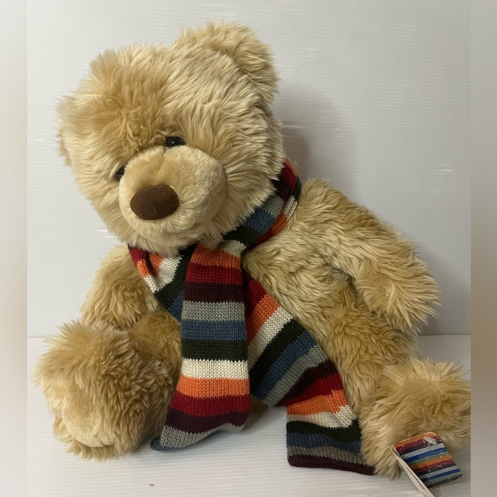 Vintage Aeropostale Plush Bear With Striped Scarf 13” NWT